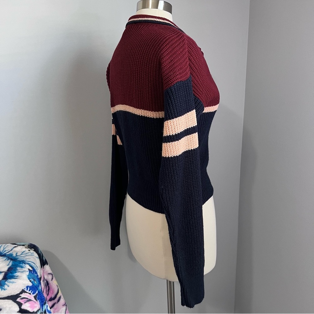 Urban Outfitters S-P Color Block Striped Henley Button Sweater - Picture 3 of 16